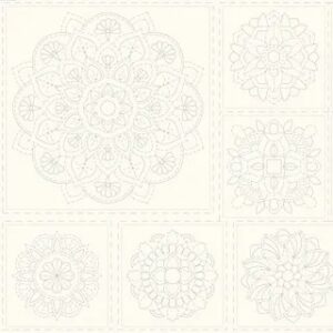 Sashiko Panel - Mandala - Natural